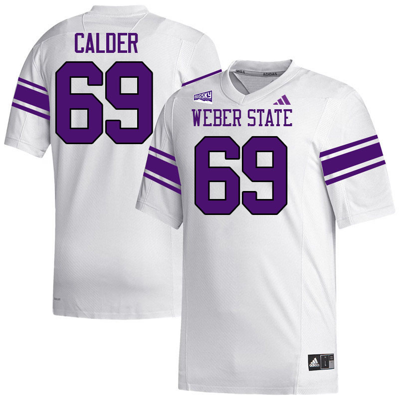 Weber State Wildcats #69 Sloan Calder College Football Jerseys,Uniforms Stitched-White